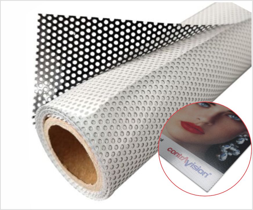 Contravision one-way window film